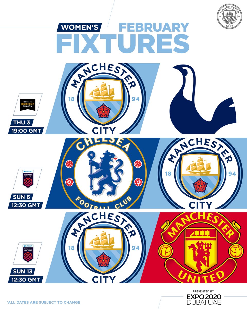 February fixtures 🙌📆

#ManCity