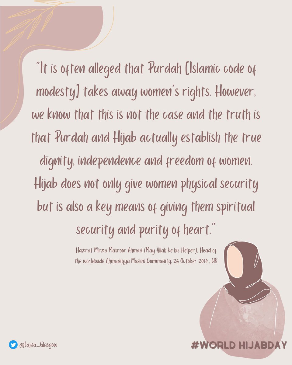 Lajna_Glasgow's tweet photo. Hijab is a symbol of a Muslim women’s pride. #WorldHijabDay https://t.co/YH9nGSF9FL