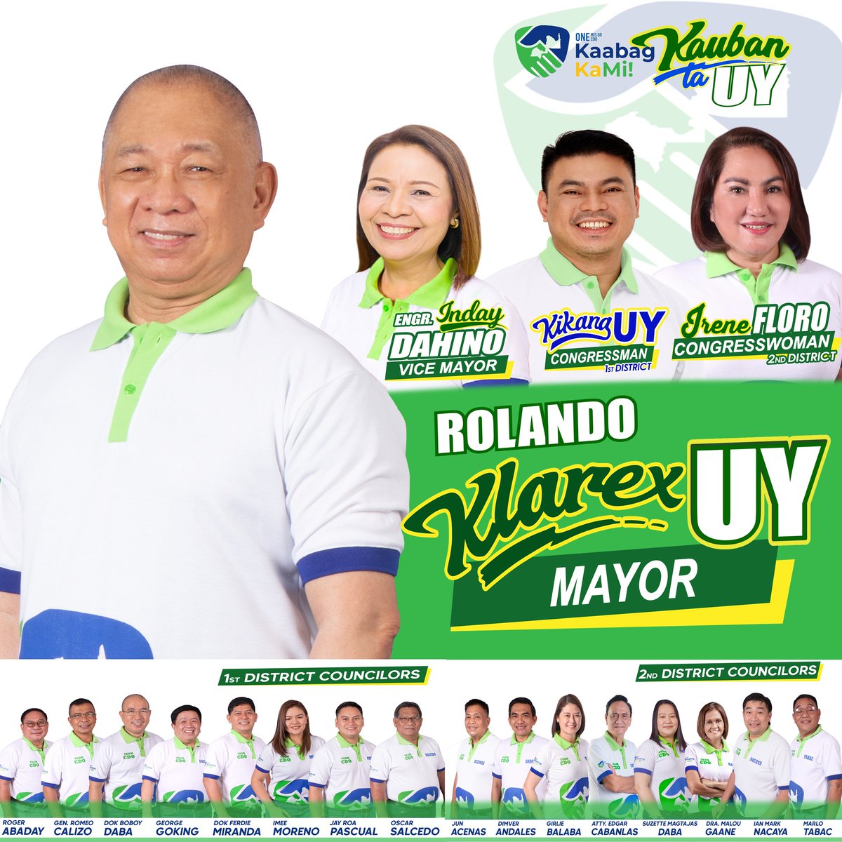 rolandoklarexuy's tweet photo. KAUBAN TA UY ✅ Ang inyong mga Kauban sa pagpadayon sa progresibong Cagayan de Oro.

#Kaubantauy
#klarexcdo
#OneMisOrOneCdo
#KanunayngaAlagad https://t.co/TilvRq9O4J