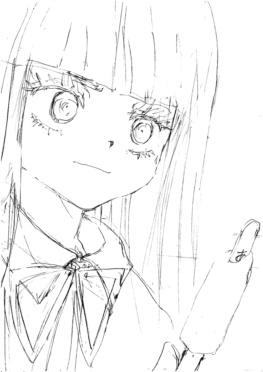 下書き。
たまに息抜きで、キャラのみの絵を描く事にしました。私の中では落書きという位置づけです💦 