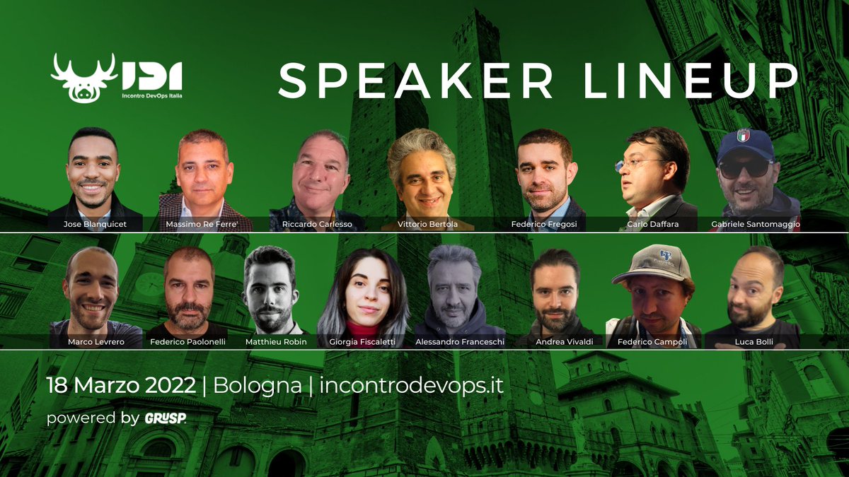Incontro DevOps Italia | 14 Marzo 2025 | Bologna (@incontrodevops) on Twitter photo Ecco la lineup di #IncontroDevOpsItalia🤩
<a href="/_mlrvv/">mlrv 🇺🇦</a> @4thdoctor_scarf <a href="/alvagante/">alvagante</a> <a href="/andreavivaldi/">Andrea Vivaldi</a> <a href="/cdaffara/">Carlo Daffara</a> @fedepaol @gsantomaggio <a href="/jose_blanquicet/">Jose Blanquicet</a> <a href="/LucaBolli/">Luca Bolli</a> <a href="/matthieurobin/">Matthieu ROBIN</a> <a href="/mreferre/">Massimo Re Ferrè</a> <a href="/palladius/">Riccardo C 🇺🇦</a> <a href="/vittoriobertola/">Vittorio Bertola</a> Federico Fregosi e Giorgia Fiscaletti
🎫incontrodevops.it
<a href="/grusp/">GrUSP</a> Ecco la lineup di #IncontroDevOpsItalia🤩
<a href="/_mlrvv/">mlrv 🇺🇦</a> @4thdoctor_scarf <a href="/alvagante/">alvagante</a> <a href="/andreavivaldi/">Andrea Vivaldi</a> <a href="/cdaffara/">Carlo Daffara</a> @fedepaol @gsantomaggio <a href="/jose_blanquicet/">Jose Blanquicet</a> <a href="/LucaBolli/">Luca Bolli</a> <a href="/matthieurobin/">Matthieu ROBIN</a> <a href="/mreferre/">Massimo Re Ferrè</a> <a href="/palladius/">Riccardo C 🇺🇦</a> <a href="/vittoriobertola/">Vittorio Bertola</a> Federico Fregosi e Giorgia Fiscaletti
🎫incontrodevops.it
<a href="/grusp/">GrUSP</a>