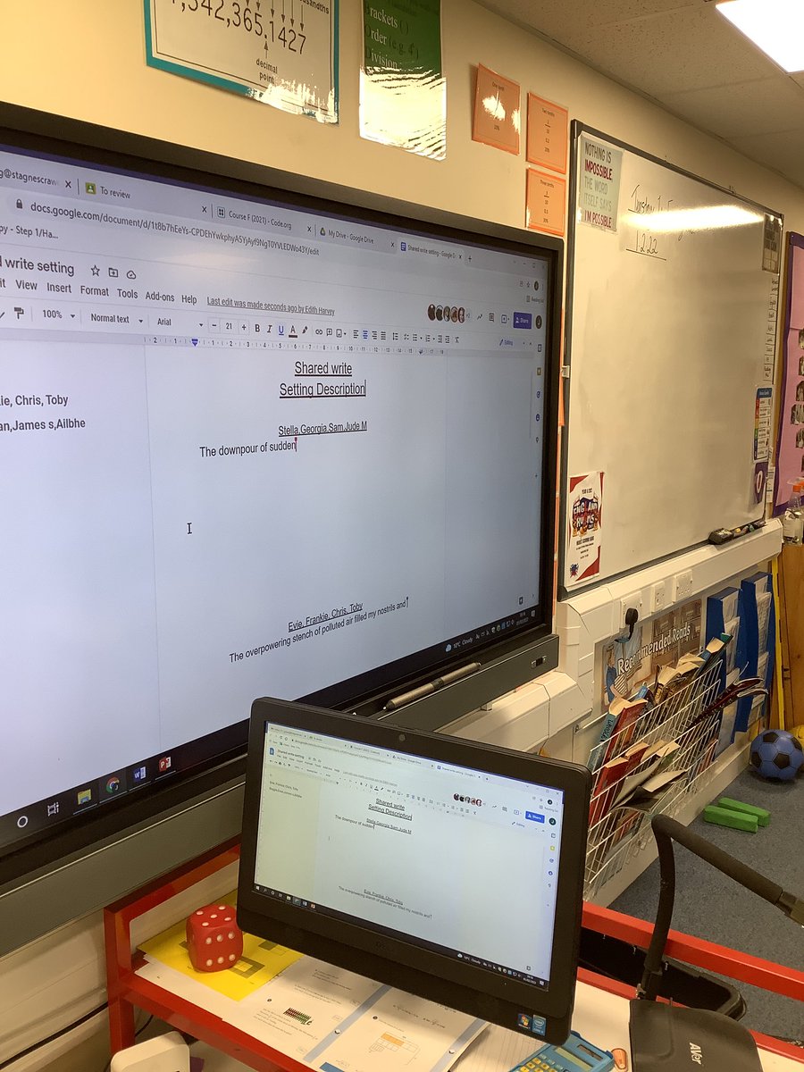 StAgnesY6's tweet image. Using a shared Google doc to create shared ideas for a setting description. #stagnesenglish #stagnescomputing