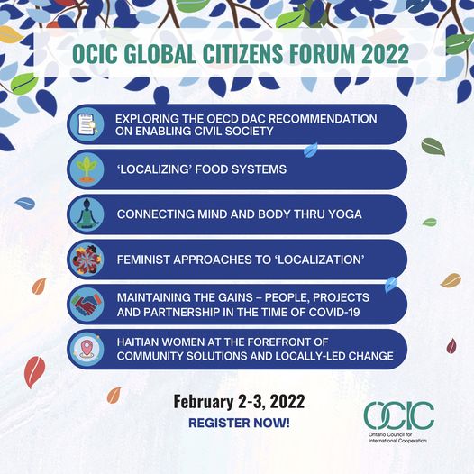 📍Next February 2 join us at 16:00 CET to learn more about the <a href="/OECDdev/">OECD Development</a> Development Assistance Committee Recommendation on Enabling #CivilSociety at <a href="/ocictweets/">OCIC</a> Global Citizens Forum 2022 on “#localization matters” 🌎

Register here👉bit.ly/3g85eY6