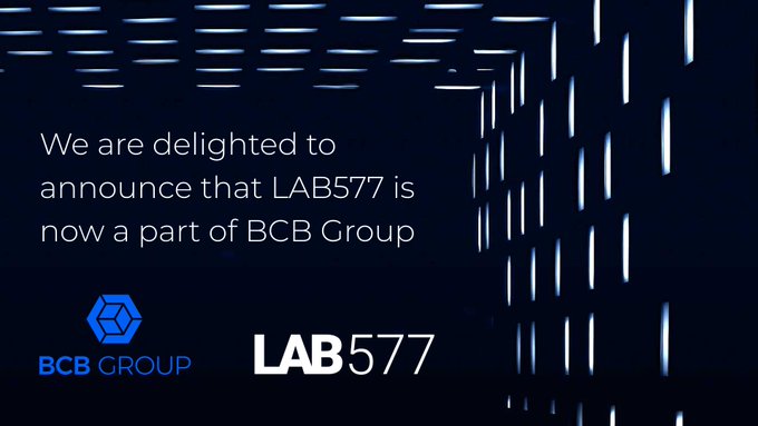 lab577's tweet image. We are delighted to announce that LAB577 is now part of BCB Group. A long journey through Brexit and Covid. Tremendous effort from @dazraf @bartman250 @rickcrook