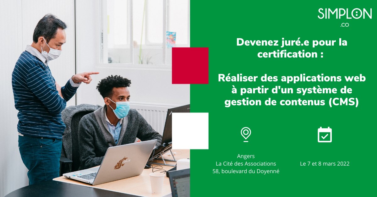 👩‍🏫🧑‍💻 Nous sommes à la recherche de juré.e.s de certification 

Vous avez une expérience dans l'utilisation de CMS dans votre activité depuis au moins 3 ans ? Participez à nos journées de certification en tant que juré.e 👉 ow.ly/UVIS50HJ3vG

Soutenez, partagez, likez