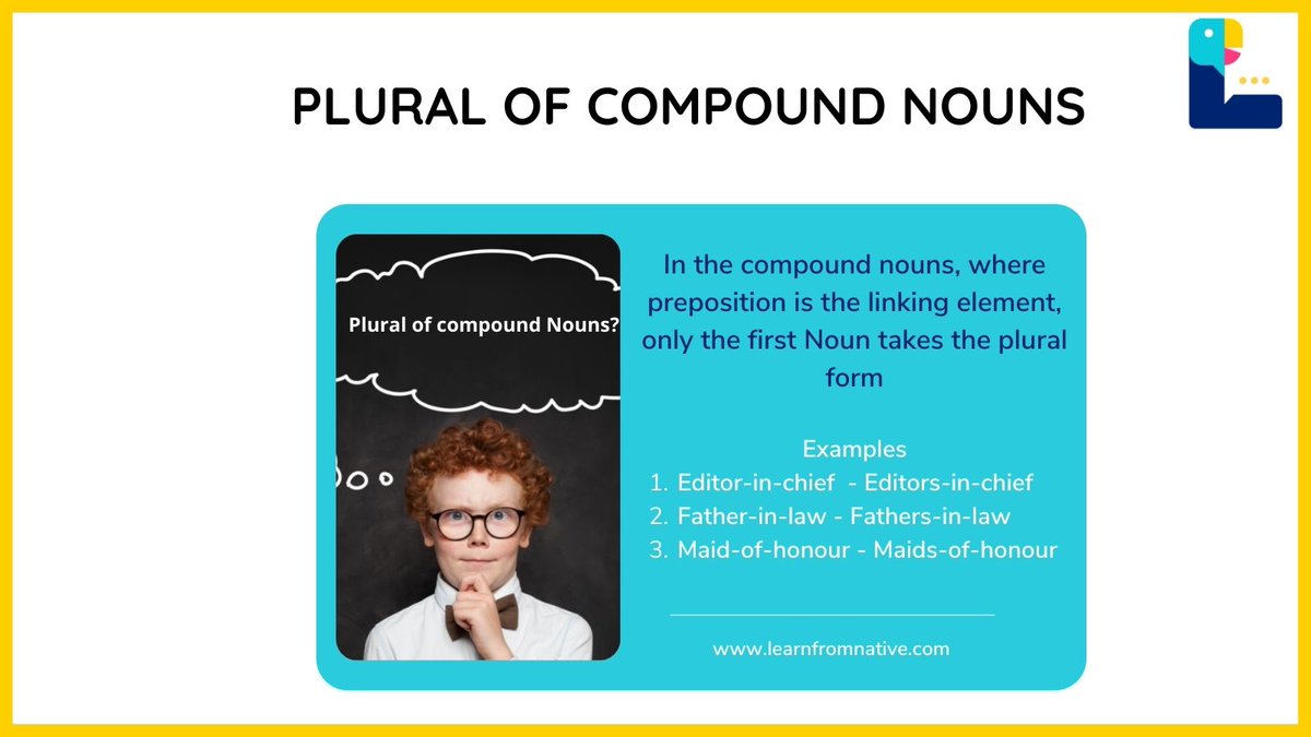 Here we explain to you the fundamentals of plurals of the compound nouns
#learnfromnative #learnenglish #nativeamerican #singularplurals #compoundnouns #learnenglishathome #speaklikeanative