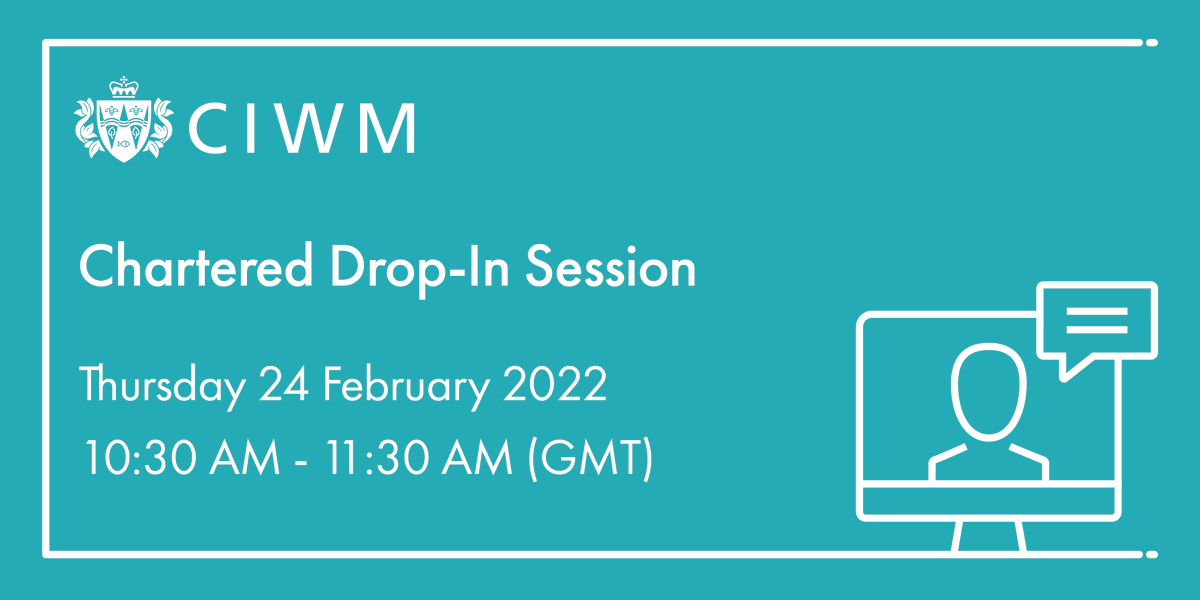 Our upcoming Chartered drop-in session will give you the opportunity to have an informal chat with two CIWM Fellows who will share their invaluable tips and advice to help as you prepare your application. To get involved, simply join us on the day here: bit.ly/3eV7Esd