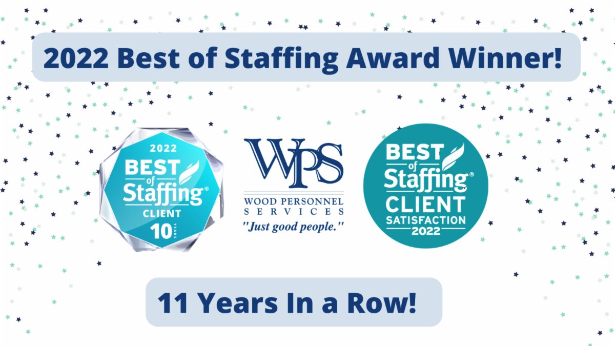 WoodPersonnel's tweet photo. We are excited to announce that we have won the Best of Staffing® Client Award for the 11th consecutive year.  In addition, Wood Personnel is also the recipient of the prestigious Best of Staffing 10-Year Diamond Award.  #BestofStaffing #NPSsurvey #ClientExperience https://t.co/5KSHRjo8dR
