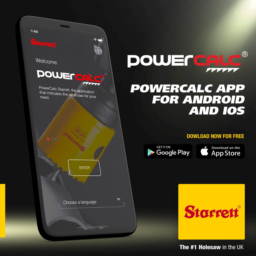 Unsure which Starrett holesaw is best for cutting your materials?🤔
 Take away the guesswork with Starrett PowerCalc. It will recommend the correct Starrett saw. Download it free today, by visiting the App Store. 📲

#Starrett #PowerCalc #Holesaws #CuttingSolutions #Quality