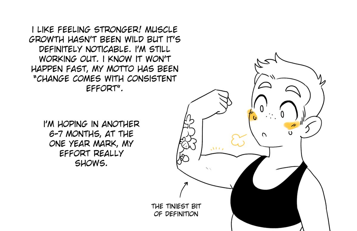 its hourly comics day and instead of trying to do journal comics like usual, i wanted to do a reflection on the past 5 months of being on testosterone 💛 #hourlycomicday2022 
part 1/6 (12am-3am) 