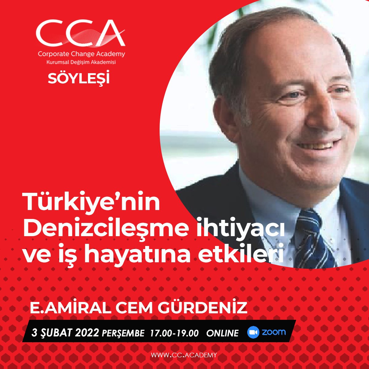 cca_kda's tweet photo. E. Amiral Cem Gürdeniz “ Türkiye'nin Denizcileşme İhtiyaci ve İş Hayatına Etkileri “ konusunda bilgilerini paylaşıyor. Etkinliğimize  aşağıdaki link ile katılım yapabilirsiniz.
https://t.co/3dYQRMm3DP
3 Şubat 2022 Perşembe 
Saat : 17.00
#cca #corporatechangeacademy https://t.co/Iy65FOmVeB