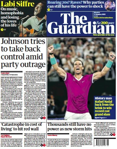 EmbSpainUK's tweet photo. Orgullosos de nuestro @RafaelNadal que gracias a su victoria en el @AustralianOpen, llenó las portadas de la prensa Británica en el día de ayer 🎾🇪🇸 https://t.co/PcCqJNQi20