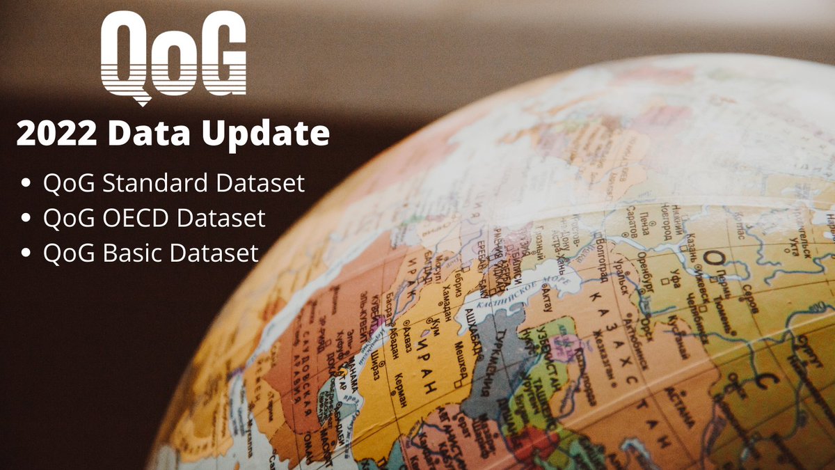 Our 2022 update of the QoG Datasets is here! 
 
Find freely-available compilations here: gu.se/en/quality-gov…

Want a place to browse through the data available? Use our Data Finder: datafinder.qog.gu.se

And don’t forget our visualization tools: gu.se/en/quality-gov…