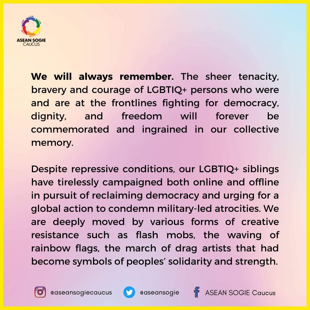 ASEANSOGIE's tweet photo. We urge all governments, the UN, and the entire international community to recognize the Myanmar’s National Unity Government (NUG) immediately and assure urgent unified response to provide unified assistance for putting Myanmar back on the path to democracy, https://t.co/iRFpoAb5f4