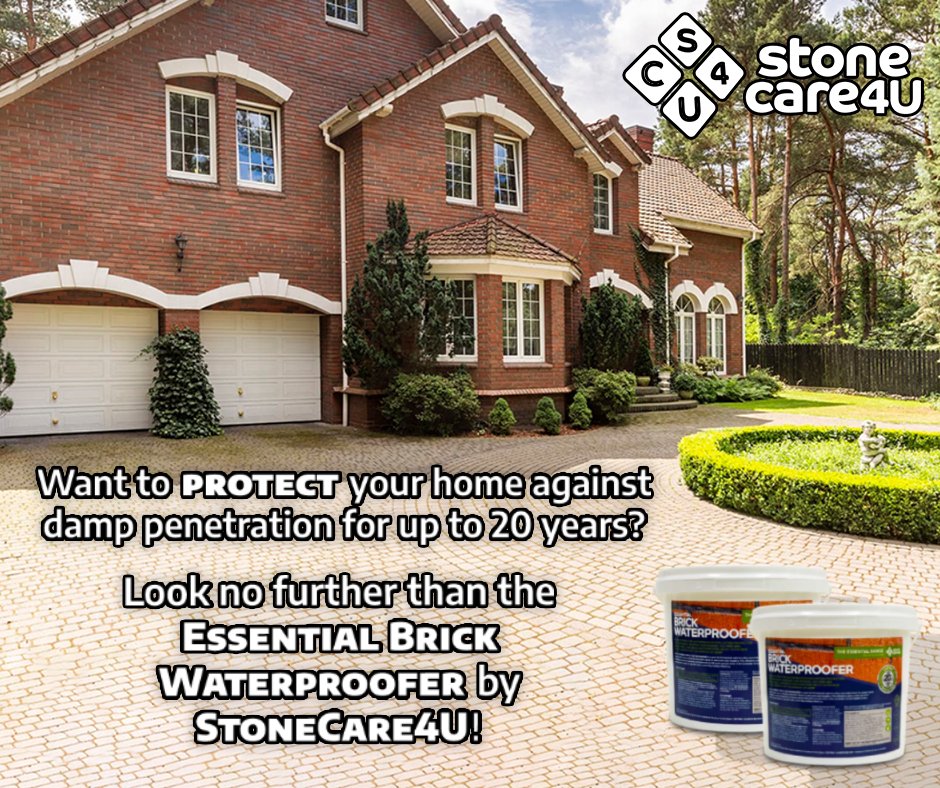Stonecare4u's tweet photo. Using a brick water proofer can protect your home for up to 20 years! 

It can prevent damp and heat loss! Meaning more energy bill savings!  🧱💪 https://t.co/bVFBFsKxPx