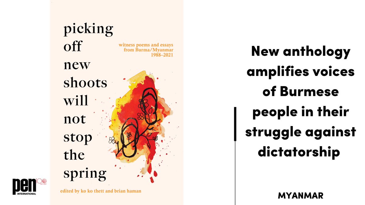 One year ago, the military took power from #Myanmar’s democratically elected government.“Picking off new shoots will not stop the spring” aims to amplify the voice of the Burmese people at a time of dictatorship Get a free copy, listen to these voices: pen-international.org/news/myanmar-o…