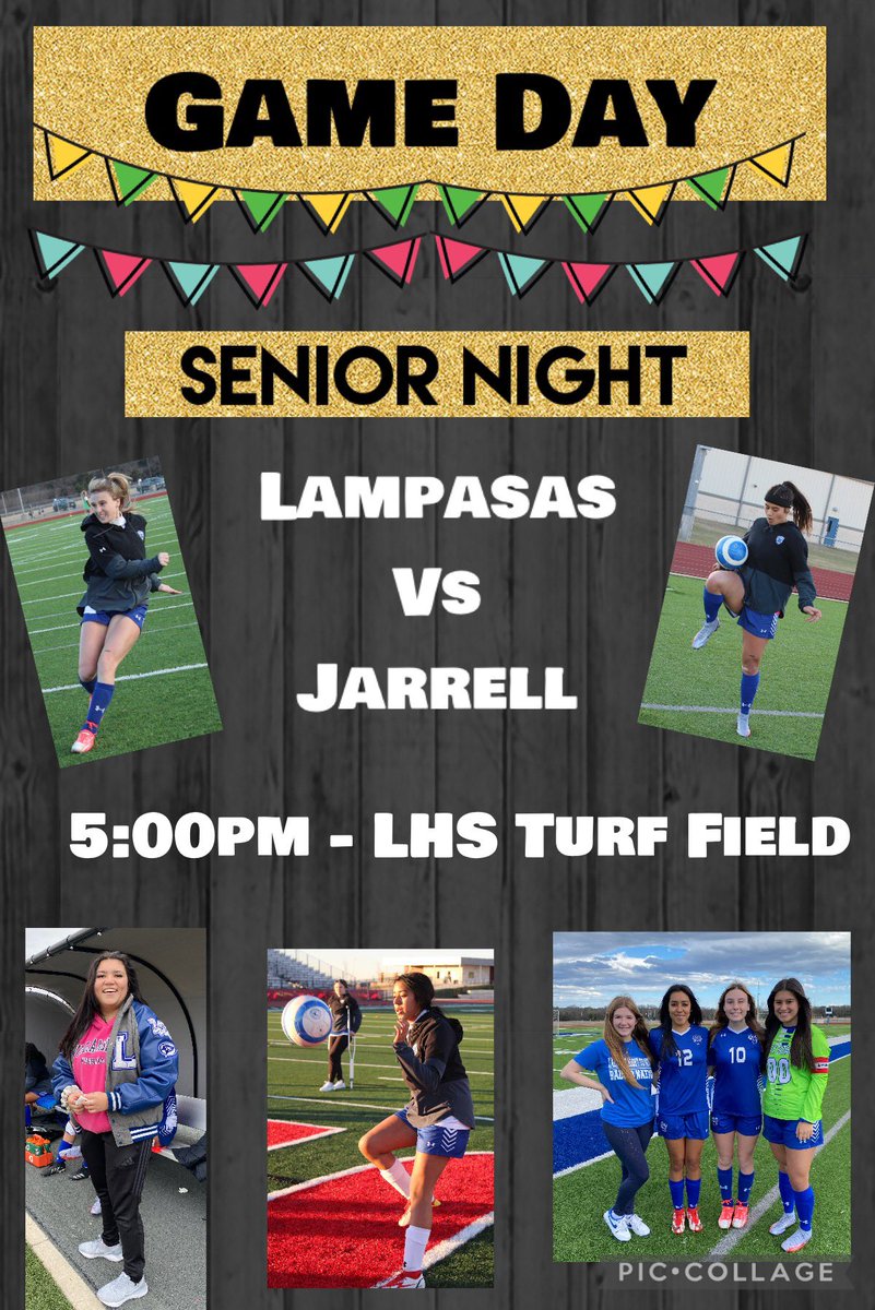 GAME DAY ⚽️ Senior Night 🎓
Lampasas vs Jarrell at 5:00pm at home #UNITED #TEAMONE #LEAF