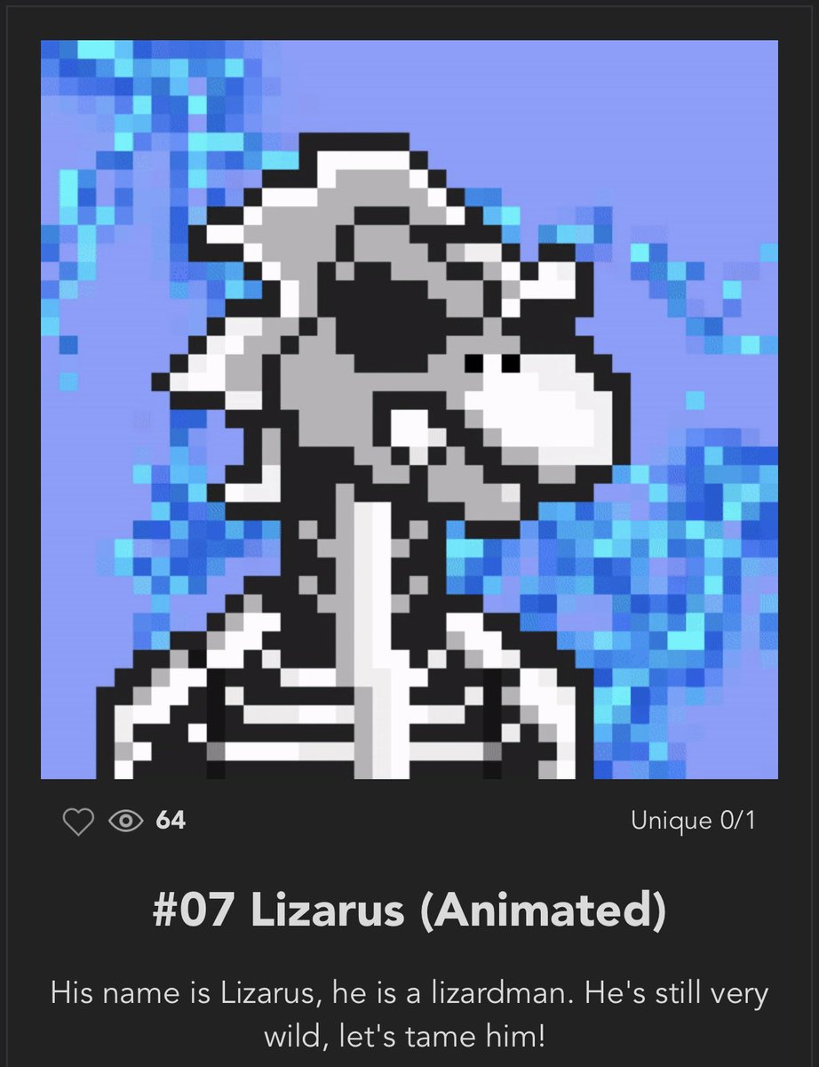 Can't say anything, thank you so much for adopting one from the Lizarus collection. Have a nice day, success always for you @logandetty 🙏🏻🥳  
-
#NFT #NFTs #Lizarus