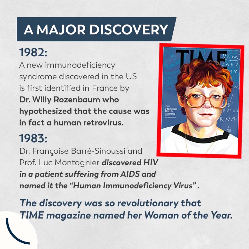 4womeninscience's tweet photo. .@NobelPrize winner Dr. Françoise Barré-Sinoussi's research and co-discovery of HIV in 1983 have had a global impact. She was also one of the first to recognize the importance of patient-doctor relationships 🩺
Learn more about her incredible career 🔎 #RecognizeWomenInScience