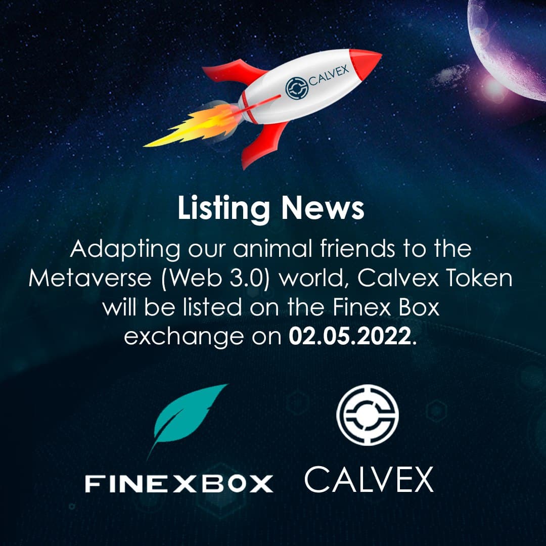 finexbox's tweet photo. #Calvex (#CLVX) will be listed on the FinexBox exchange on 02.05.2022.
@CalvexToken
Adapting our animal friends to the Metaverse (Web 3.0) world.
Natural life and livestock merges with web3 game!
https://t.co/NKj2kSTUw8
https://t.co/HqTIK1mhYR https://t.co/aolXrn6DZn