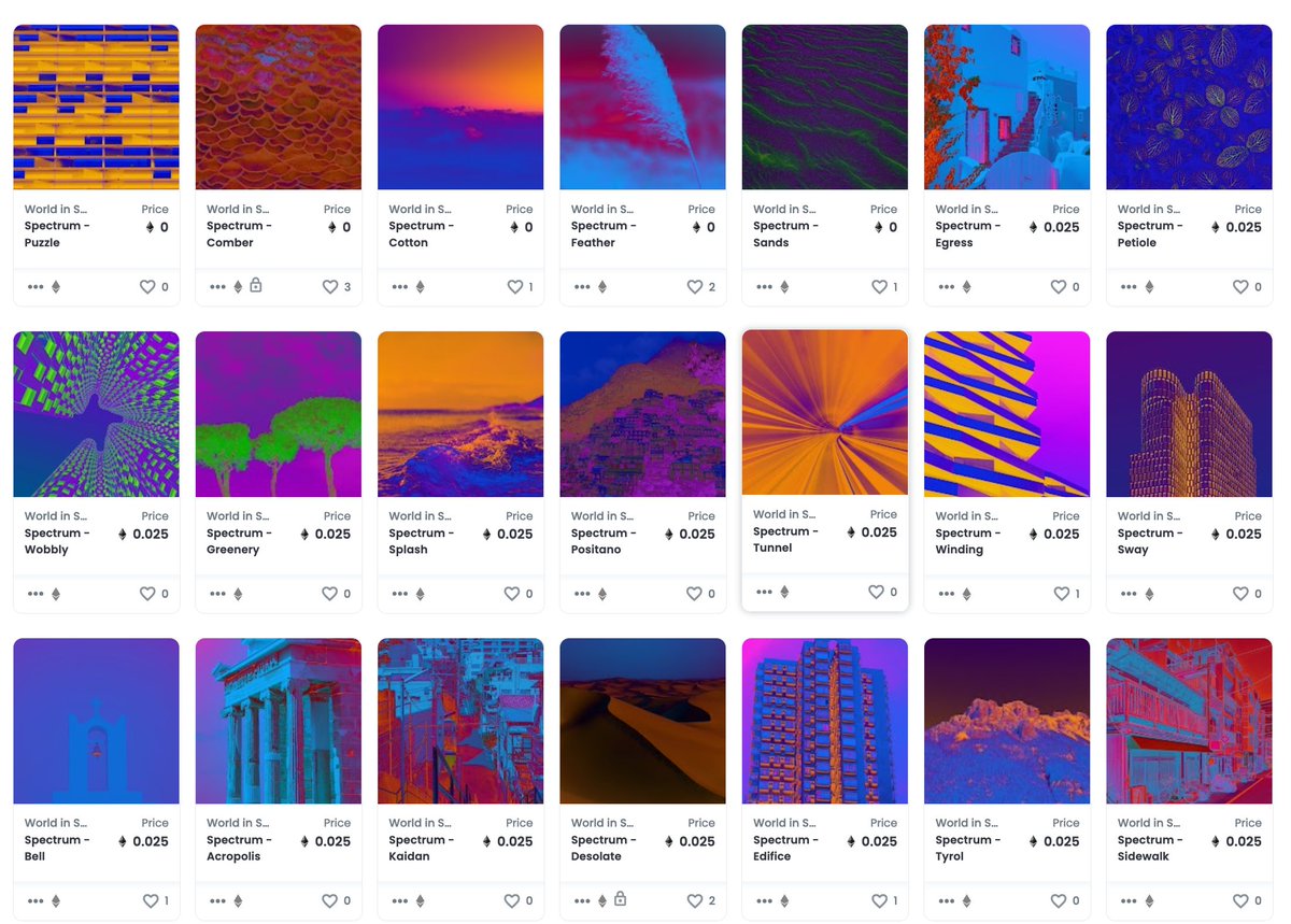 saniartboard's tweet photo. Only few pieces left on my colorful &amp; vivid Spectrum collection. Grab it, u only need to pay gas!

#NFTCollection #NFTartist #nftcollector https://t.co/pOPGfETjIL