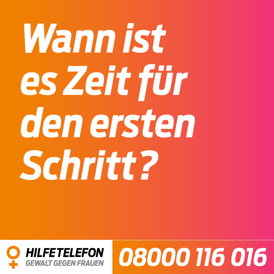 Das Bild zeigt den Text "Wann ist es Zeit für den ersten Schritt?"