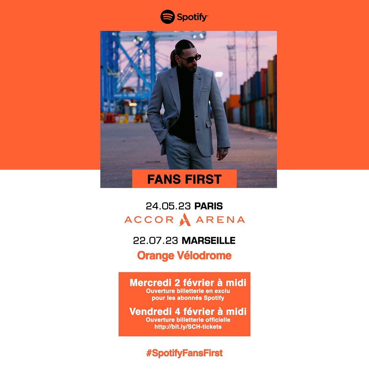 Sch_Mathafack's tweet photo. Mes scélérats, les places pour les concerts à l’Orange Vélodrome et à l’Accor Arena seront dispo en exclu pour les abonnés @spotifyfrance pendant 48h à partir du 2 février à midi. Hâte de vous retrouver en tournée l’équipe ! Love sur vous https://t.co/RbehmjHPGF