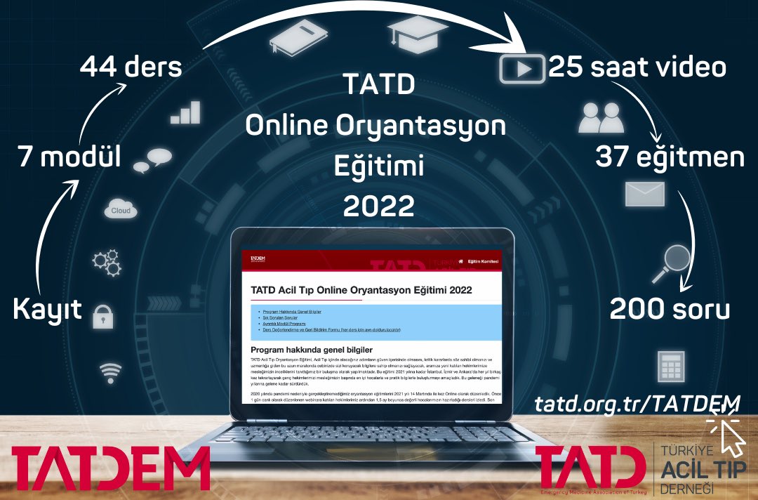 ersin_aksay's tweet photo. TATD üyeleri için ücretsiz online oryantasyon eğitimlerimiz başlamıştır. 1 yılı dolmamış acil tıpta uzmanlık öğrencilerimizi bekleriz https://t.co/G4TBGEFX6K