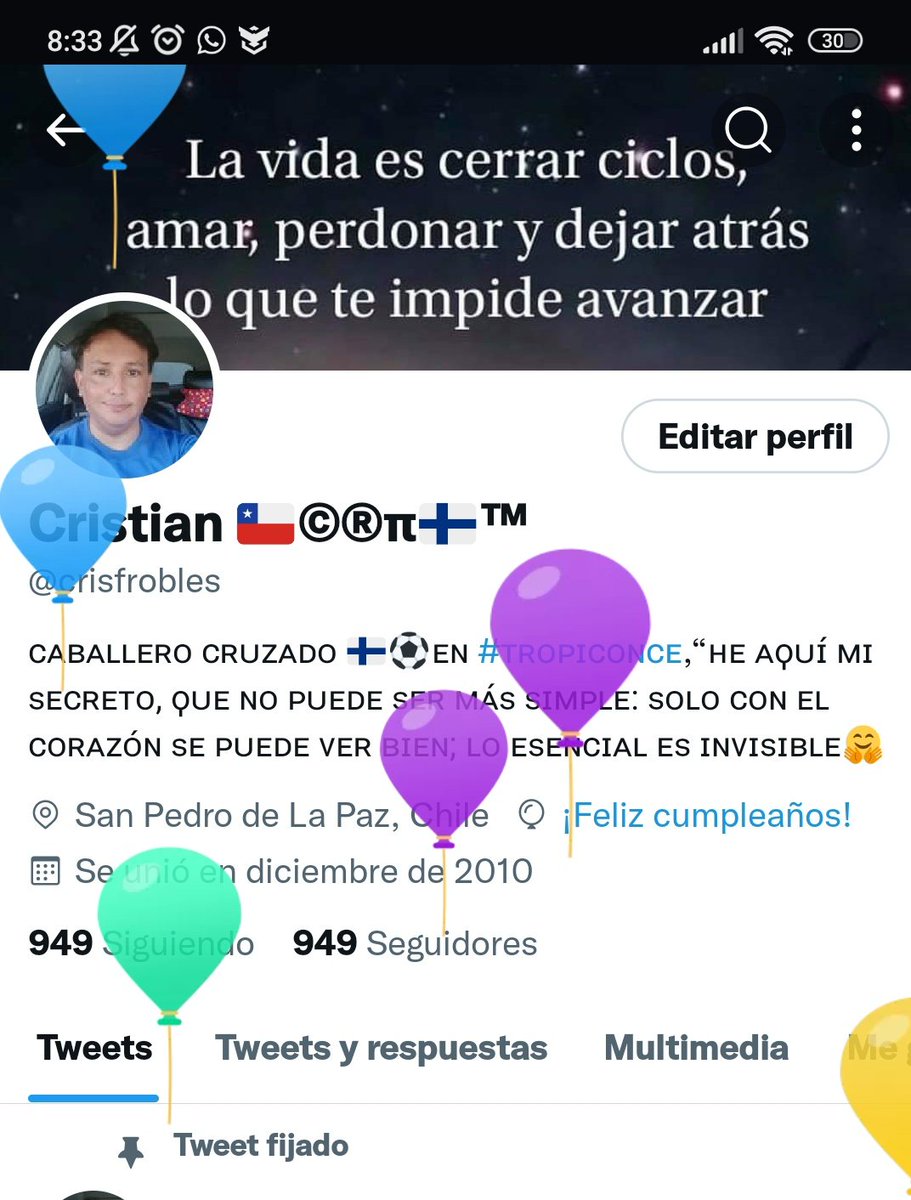 crisfrobles's tweet photo. #FelizMartes #1feb2022 Hoy me lleno de globitos...y anoto más años a mi vida, y más experiencia dirían algunos, más viejo también dirán los envidiosos. https://t.co/vZ54QWtkS9