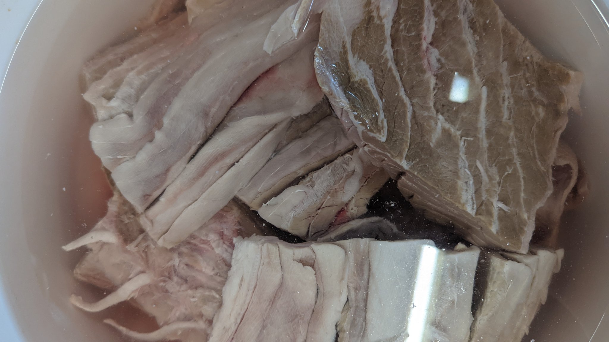 萬福軒 忘れてました マグロの血合いの血抜き４日 明日のマグロ白湯は塩 T Co 7aji9ml79z Twitter