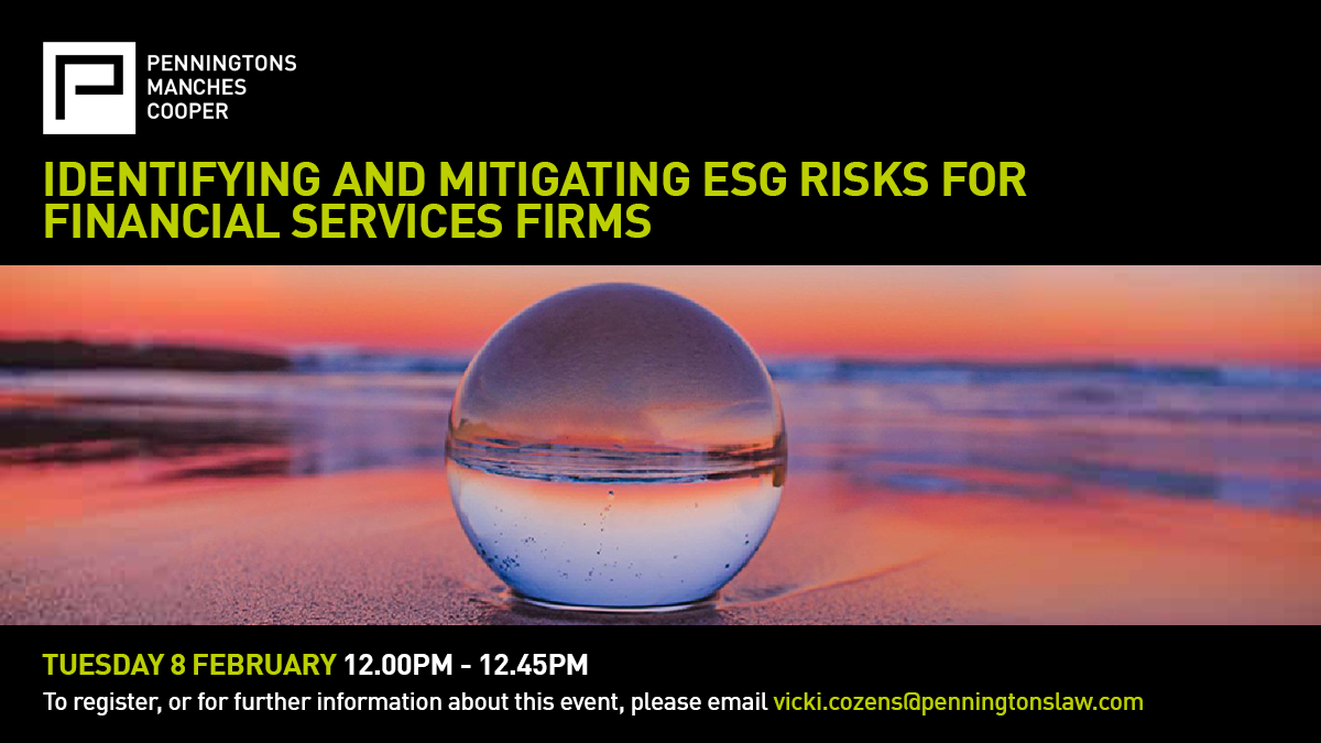 Penningtonslaw's tweet photo. #ESG is one of the fastest growing compliance issues in #financialservices regulation. Join the first session of our Horizon webinar series as our experts discuss how to identify and mitigate ESG risks: https://t.co/gfe7DEIODN https://t.co/4XIHK5biJh