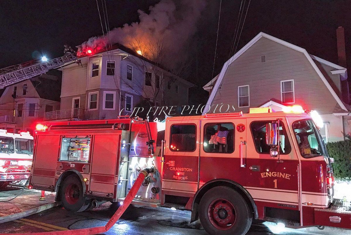CJPFirePhotos's tweet photo. Cranston Fire @IAFF1363 respond to a structure fire at 1320 Elmwood Ave shortly before 8 PM on Monday night. https://t.co/rAhNwDCK3k