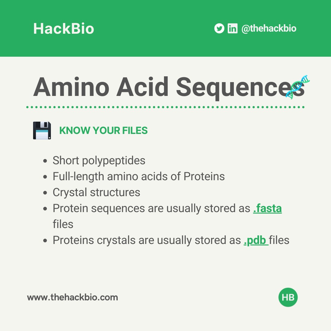 TheHackbio's tweet image. Common type of biological data found in bioinformatics.
What other ones do you know?
#bioinformaticshelp #bioinformaticstools #onlinetraining