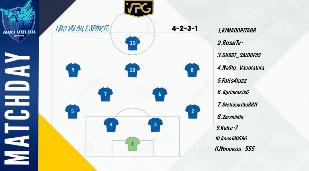 Η 11αδα για τους σημερινούς αγώνες της ομάδας μας ενάντια στους Askim Esports στις 22:45 και στις 23:15 ενάντια στους Atletico Tigres EU! / Our starting lineup against Askim Esports at 22/45 and Atletico Tigres EU at 23:15!
<a href="/OfficialVPG/">Virtual Pro Gaming</a>