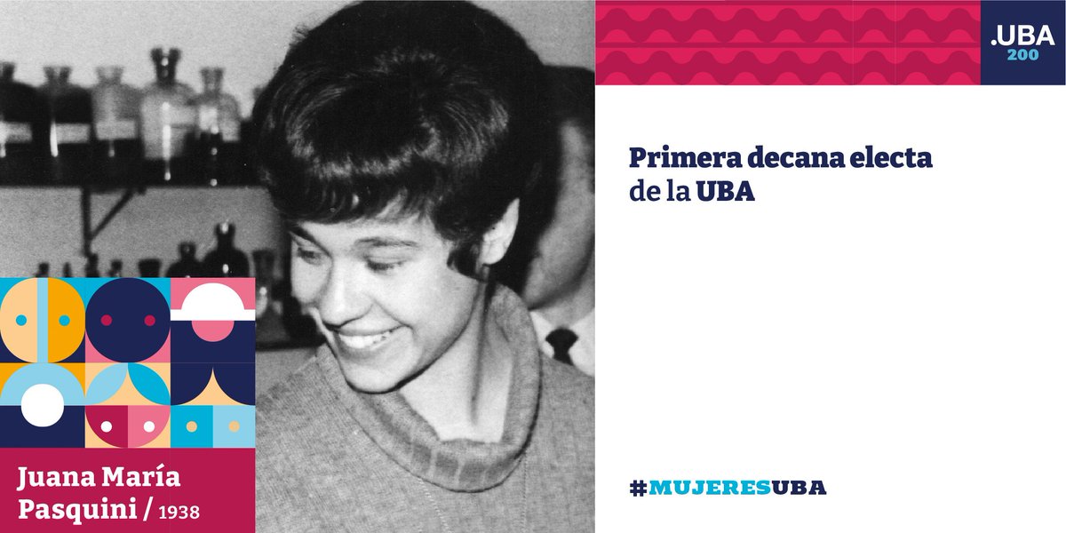 UBARectorado's tweet photo. 🟣 #MujeresUBA
👩 Juana María Pasquini (1938)
▪ Primera decana electa de la UBA

Nació el 19 de agosto de 1938. Decidió realizar sus estudios superiores en nuestra @FFyB_UBA, donde se doctoró con honores en 1963. https://t.co/MAkDgbAtB4