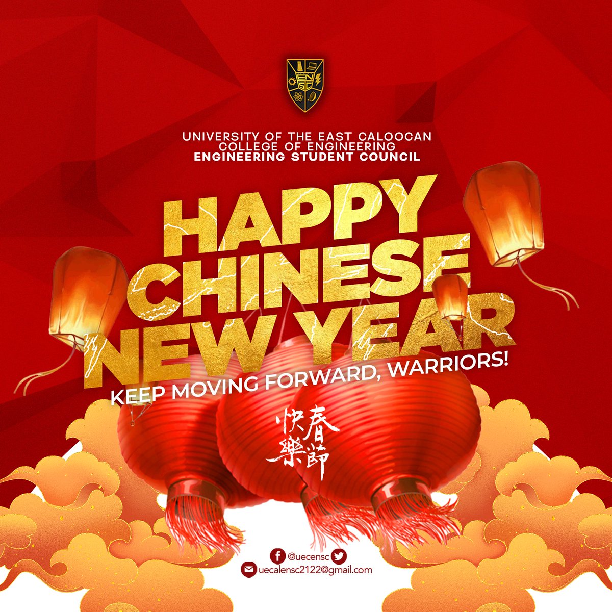 UECENSC's tweet photo. Gong Xi  Fa Cai!!! 🎉🎇

Let’s ring in the new year full of prosperity, luck, and safety! 

The UE-Caloocan Engineering Student Council (ENSC) would like to take this moment to greet everyone a Happy Chinese New Year! 🧡

#HappyChineseNewYear
#ENSC2122 #PadayonEN https://t.co/UdnHJpfcWY