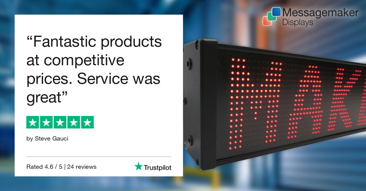 MessagemakerLED's tweet photo. Testimonial Tuesday.
Thank you to our customers for their reviews & comments on our Trust Pilot page. Your feedback helps us to keep delivering that exceptional personal service to you all.
#messagemakerdisplays #ledsignage #traffic #highways https://t.co/fYegoJYjd3