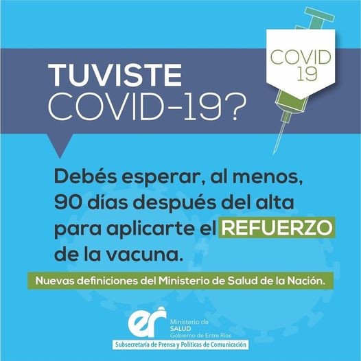 HospitalSBColon's tweet photo. ¿Tuviste #Covid19?
¿Te llegó el turno para aplicarte el #refuerzo de la vacuna? Tenés que esperar al menos 90 días desde el alta. 👇💉🗒👋📣‼ Más info ingresando aquí: https://t.co/buM3BbC9LM https://t.co/lcaWpQn9Jg
