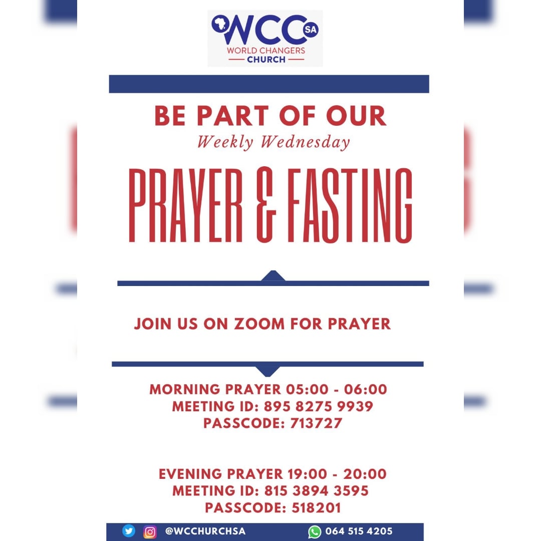 WCCHURCHSA's tweet photo. Start your Wednesday with refueling your soul with God's word.
🚨Join us tomorrow morning for morning prayer at 05:00-06:00📌.
Don't miss out.
#wednesdaydevotions
#wednesdaydeclaration
#Changinglives
#changemakers
#wccsa https://t.co/T8LgS23mIf