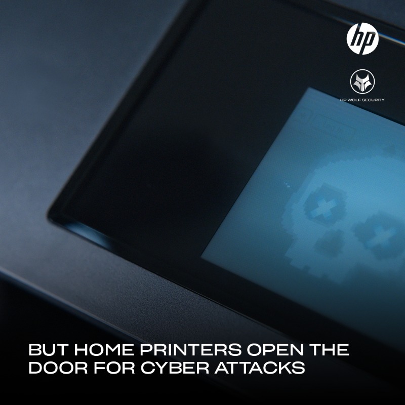 HPUK's tweet photo. Protect your work from home with the world's most secure printers.