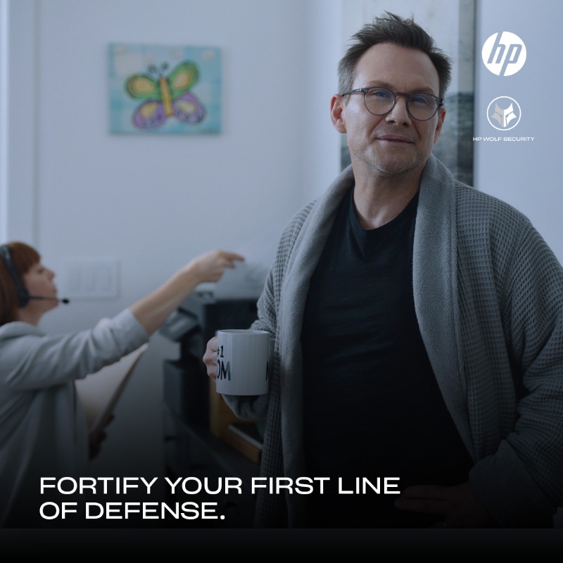 HPUK's tweet photo. Protect your work from home with the world's most secure printers.