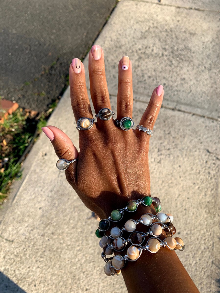 dejeboni's tweet photo. I made these out of stainless steel and I’m gonna start selling, the rings at least. Aren’t they pretty https://t.co/Cwej9l70NP