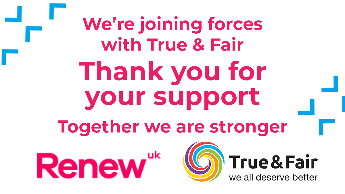 FutureRenew's tweet photo. Renew is joining forces with @VoteTrueAndFair headed by @thatginamiller. By joining forces with True &amp; Fair, we will be able to make a much bigger impact by aligning our aims of offering an authentic, genuine and credible alternative to the old established parties. https://t.co/FQcCTPPMBA