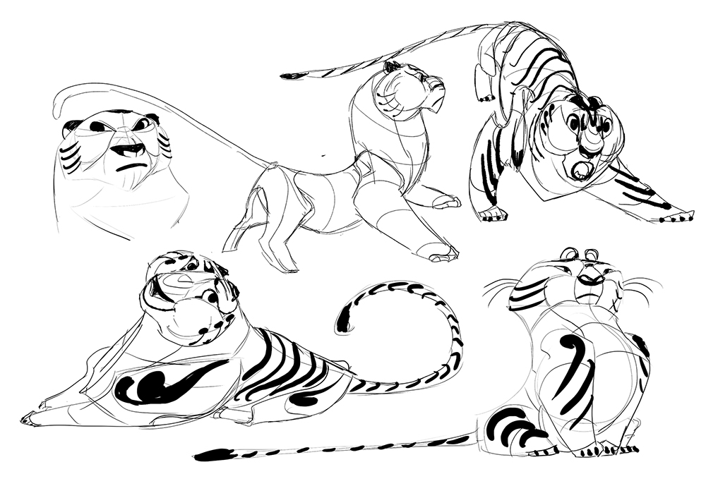 And some tiger sketches I did for a client 