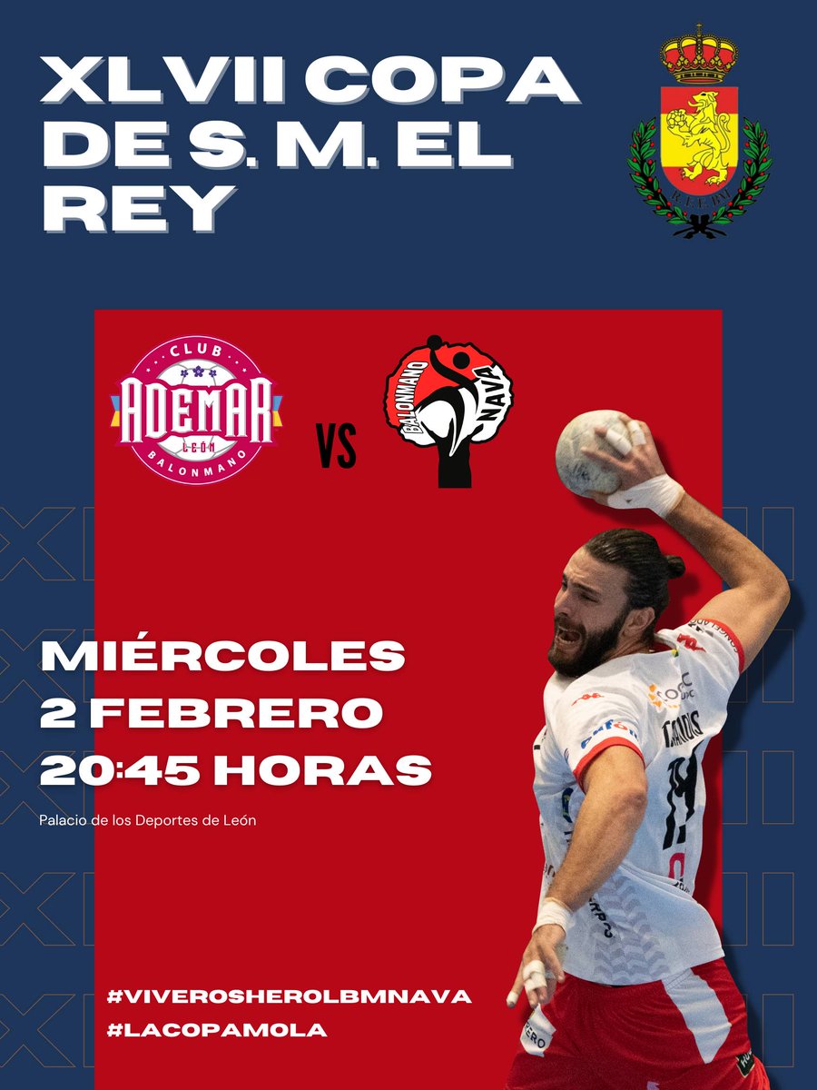¡Mañana volvemos a la competición! 🤾🏻‍♂️

Partido de ida de la tercera eliminatoria de la #CopaRey2022 🏆👑

#ViverosHerolBmNava 🔴⚪
#LaCopaMola