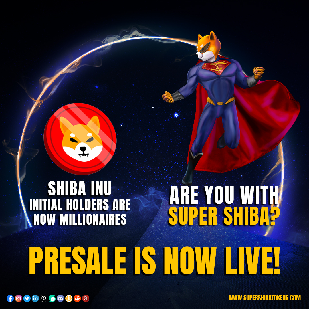 Have you joined Supershiba community?
Make it soon the initial Shiba Inu holders are now millionaires..

Presale is live now.