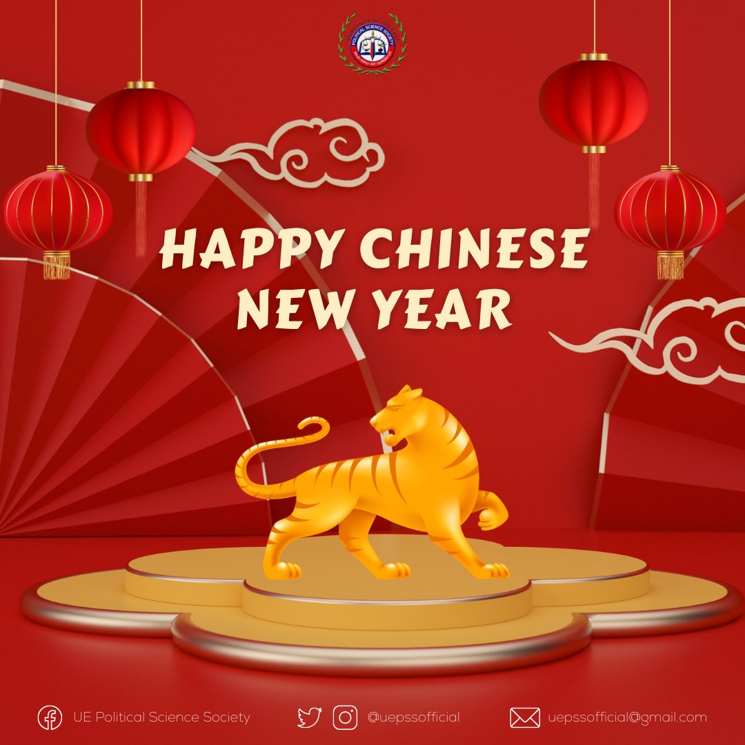 uepssofficial's tweet photo. ๆฐๅนดๅฟซๆจ (xฤซn nรญan kuร i le), PolSci Warriors! ๐ฎ๐
May the Year of the Water Tiger bring prosperity, happiness, and good health to you and grant every wish your heart desires! ๐งง
#SulongPolSci
#IncedereSineTimore
#ForwardWithoutFear https://t.co/57I4oYfWY0