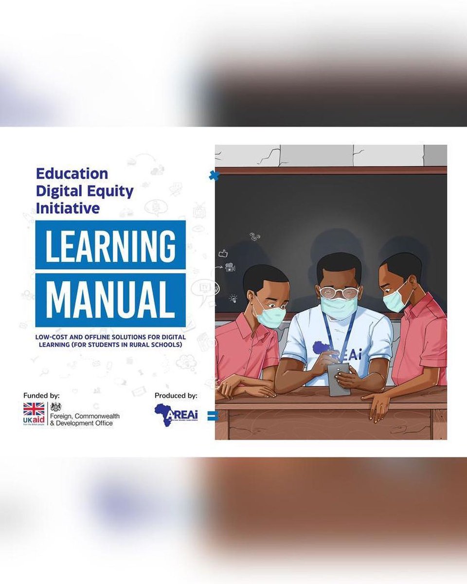 Areai4Africa's tweet photo. During #EDEI Phase I, #AREAi published the
#PolicyToolkit for Education Stakeholders and Policy Makers, the #AcessToolkit for Teachers and School Leaders, & the #DigitalLearningManual for Students in Rural Schools.
All contain low-cost and offline solutions for digital learning. https://t.co/hr04IT4Uwg