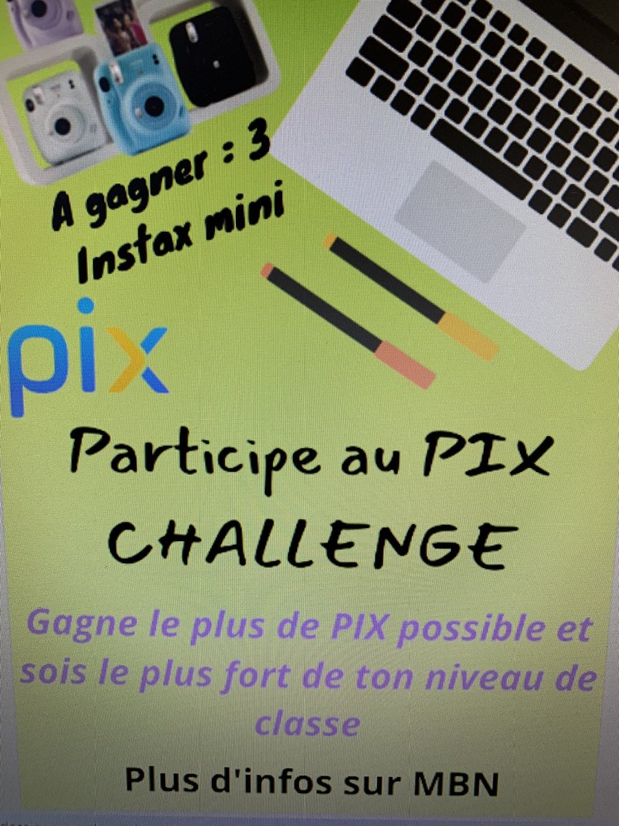 cdiremilly's tweet photo. Pix challenge : des gagnants au top avec un record de 599 pix pour un élève de 5e! @Pix_officiel @dane_nancy_metz https://t.co/74HnUKLcOp