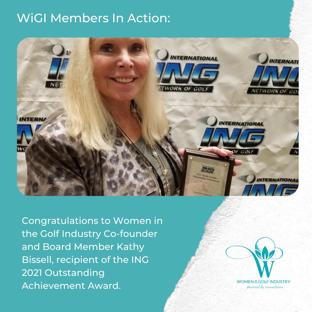 Congratulations to #WIGI cofounder and Board Member @kathy.bissell.golf, recipient of the ING 2021 Outstanding Achievement Award for her story “Did The Saw Unlock Morikawa's Putting Genius?” which appeared in https://t.co/pzbBd8S3vI | https://t.co/afT3Shp3d8 https://t.co/FcWcGJXQP9